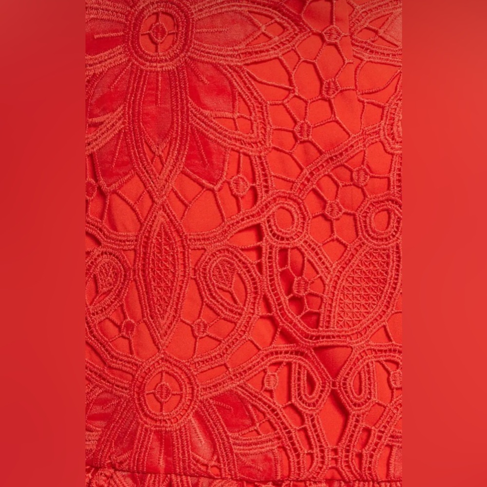 Saylor Vreni Fire Whirl Red Lace Mini Dress NWT Size Small Cocktail Party - Picture 6 of 14